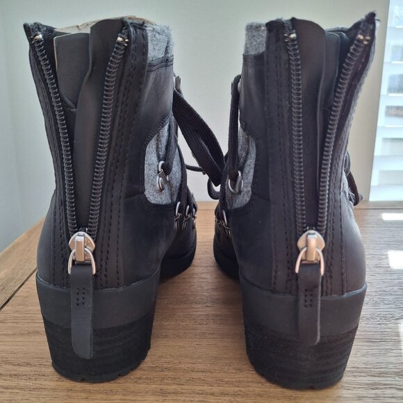 Merrell | Shiloh II Warm Leather Boots (Black/Gray) | Women's US 7 - Picture 7 of 11